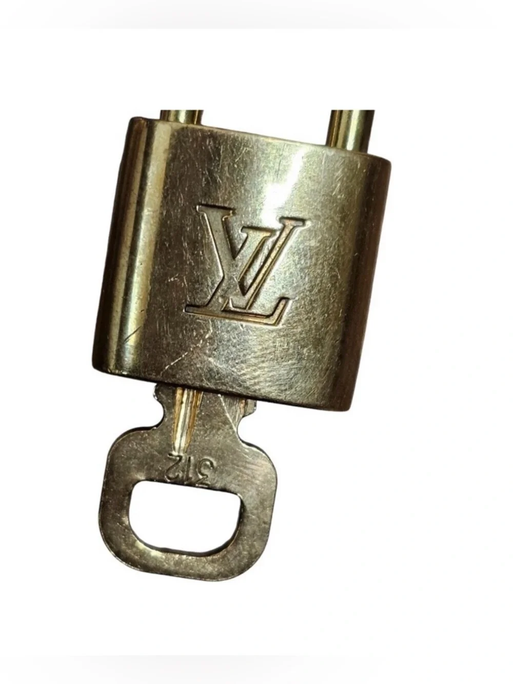 Authentic Louis Vuitton Gold Tone Padlock Pendant Charm - Picture 3 of 5